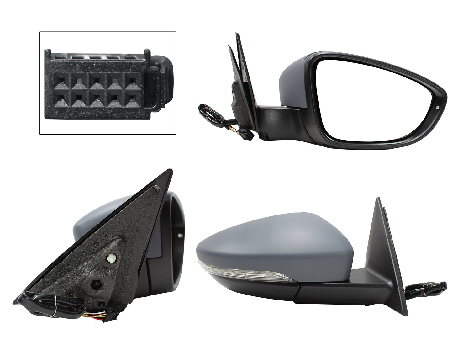 ESPEJO DER ELECT GRIS P/PINTAR C/LUZ DIRECCIONAL C/DESEMPAÑANTE (6PINES)