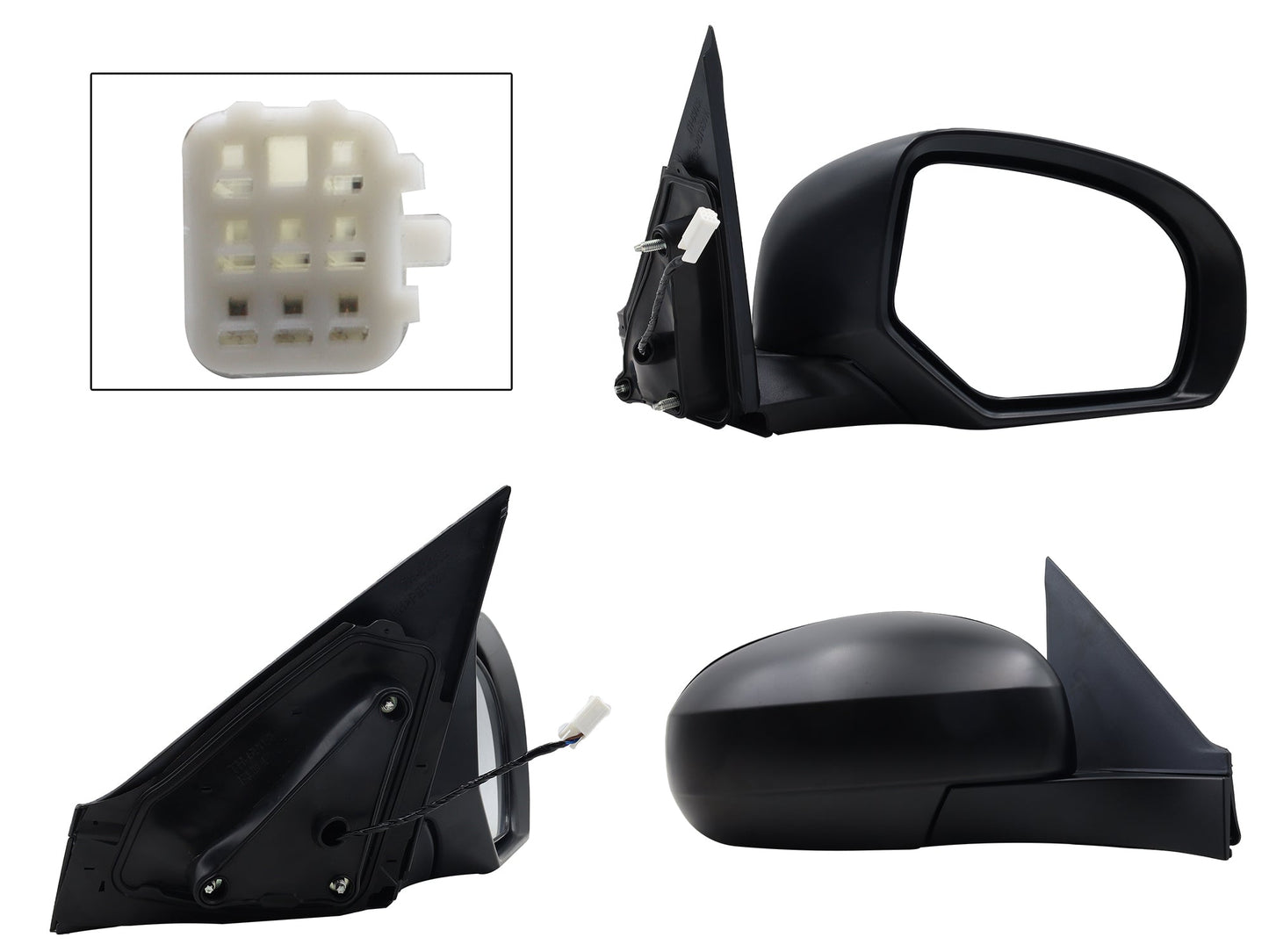 ESPEJO DER ELECT NEGRO P/PINTAR (3PINES)