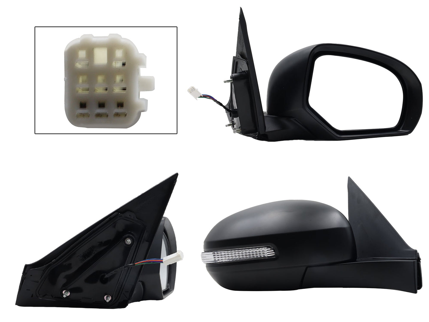 ESPEJO DER ELECT NEGRO P/PINTAR C/LUZ DIRECCIONAL (5PINES)