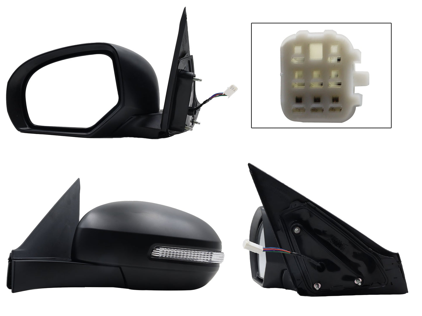 ESPEJO IZQ ELECT NEGRO P/PINTAR C/LUZ DIRECCIONAL (5PINES)