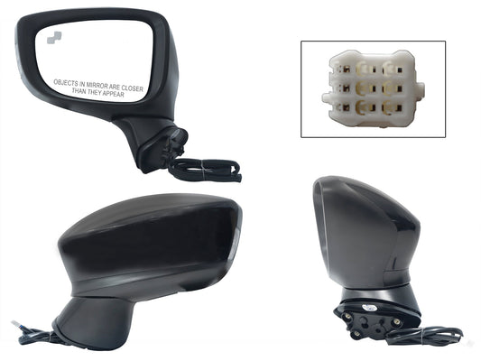 ESPEJO IZQ ELECT NEGRO P/PINTAR C/LUZ DIRECCIONAL C/DESEMPAÑANTE C/DETECTOR PUNTO CIEGO (7PINES)