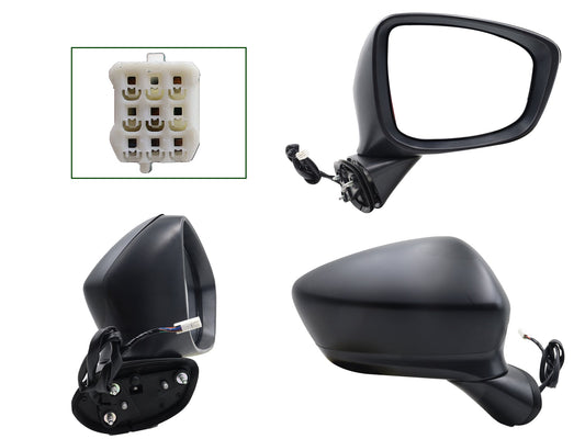 ESPEJO DER ELECT NEGRO P/PINTAR C/LUZ DIRECCIONAL C/DESEMPAÑANTE (6PINES)