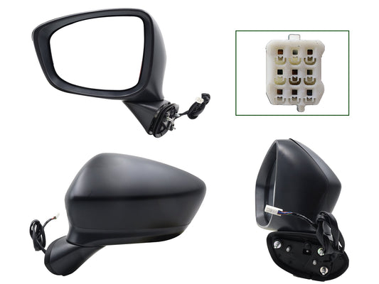 ESPEJO IZQ ELECT NEGRO P/PINTAR C/LUZ DIRECCIONAL C/DESEMPAÑANTE (6PINES)