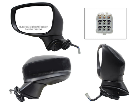ESPEJO IZQ ELECT NEGRO P/PINTAR C/LUZ DIRECCIONAL (5PINES)