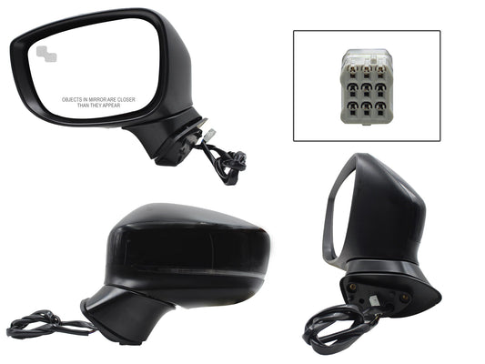 ESPEJO IZQ ELECT NEGRO P/PINTAR C/LUZ DIRECCIONAL C/DESEMPAÑANTE C/DETECTOR PUNTO CIEGO (7PINES)