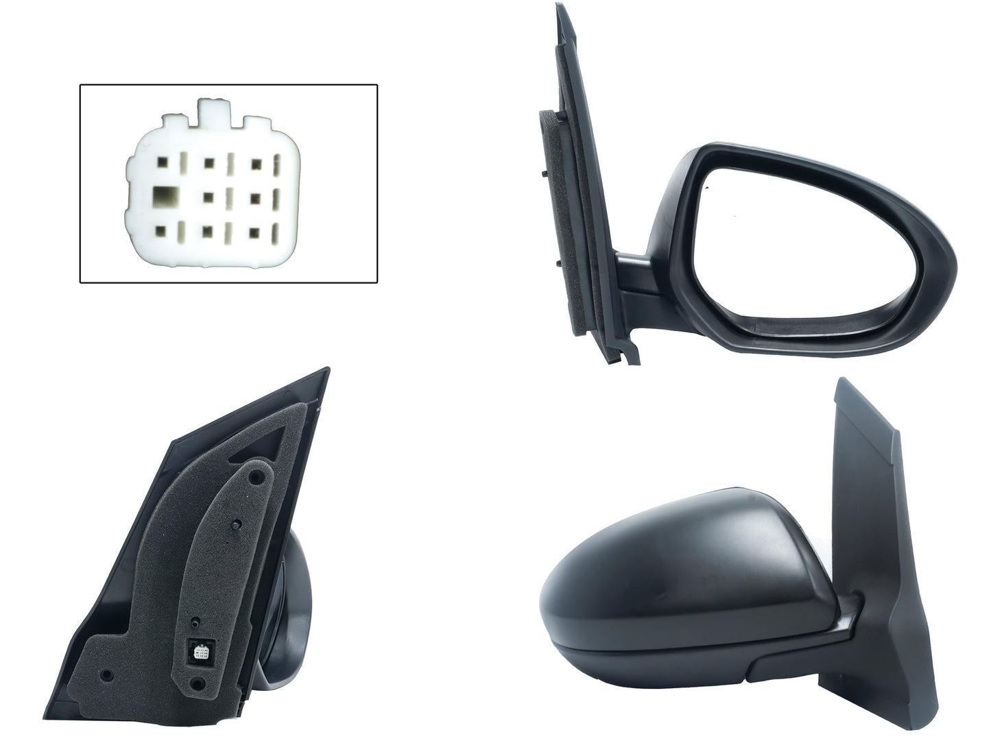 ESPEJO DER ELECT NEGRO P/PINTAR (3PINES)