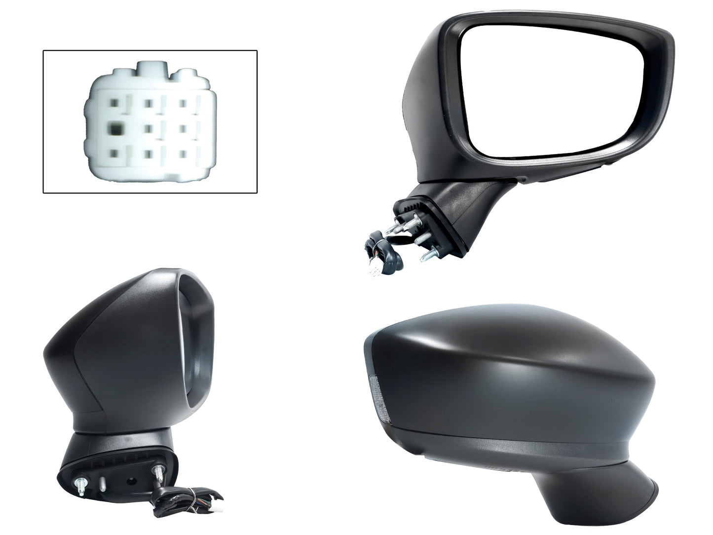 ESPEJO DER ELECT NEGRO P/PINTAR C/DESEMPAÑANTE (6PINES) (TY YARIS R 16-20)