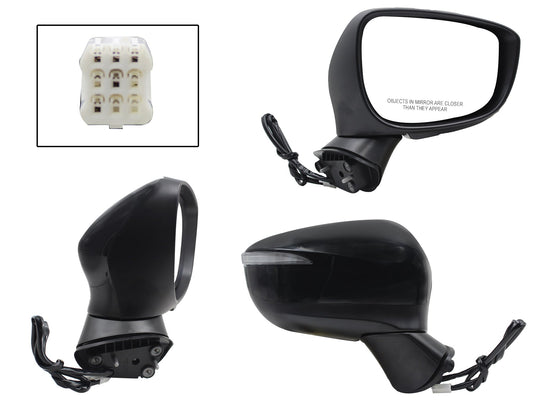 ESPEJO DER ELECT NEGRO P/PINTAR C/LUZ DIRECCIONAL (5PINES)