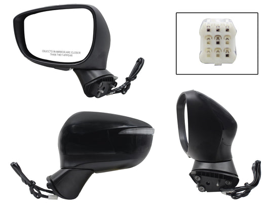 ESPEJO IZQ ELECT NEGRO P/PINTAR C/LUZ DIRECCIONAL (5PINES)