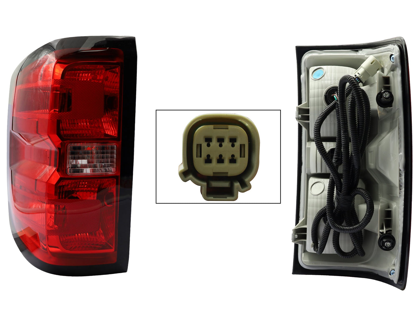 CALAVERA IZQ C/ARNES (CONECTOR CUADRADO) (ROJO/BLANCO/ROJO)