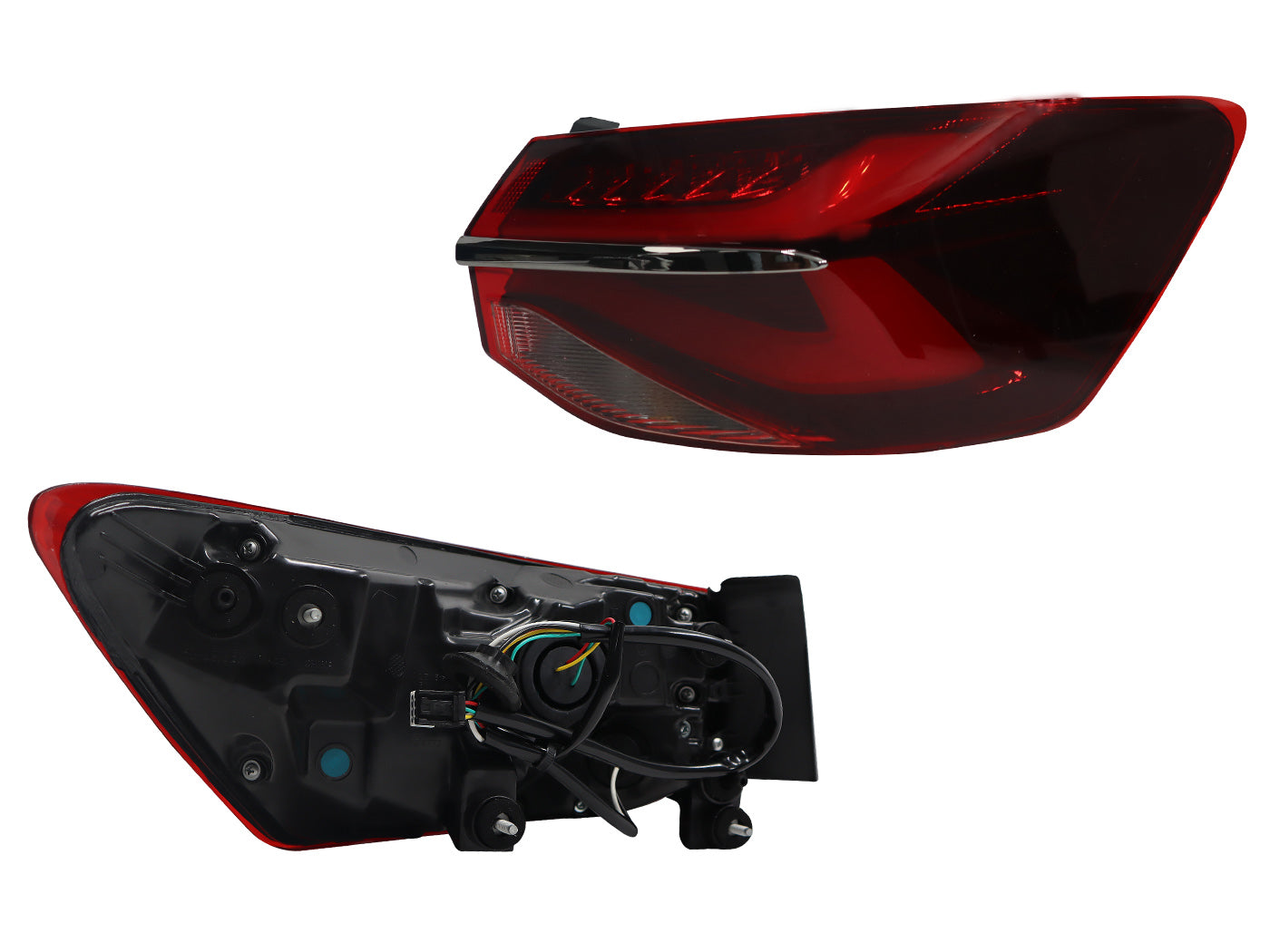 CALAVERA DER EXT C/ARNES C/LED FILO CROMO (ROJO/BLANCO)