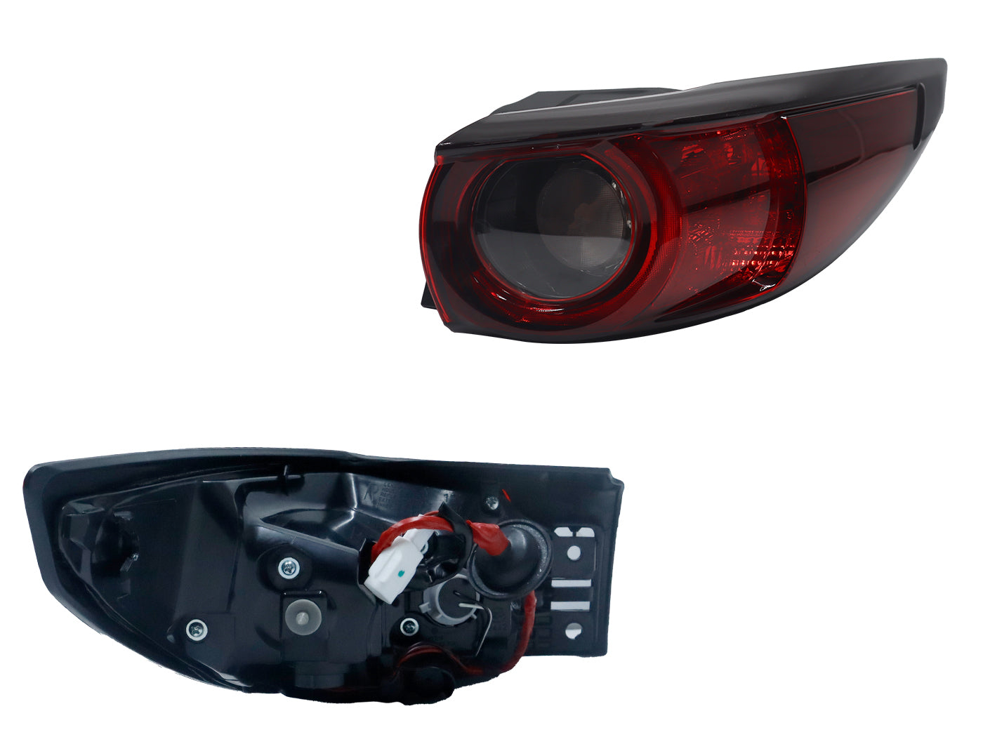 CALAVERA DER EXT C/ARNES P/HALOGENO OSCURA (BLANCO/ROJO)