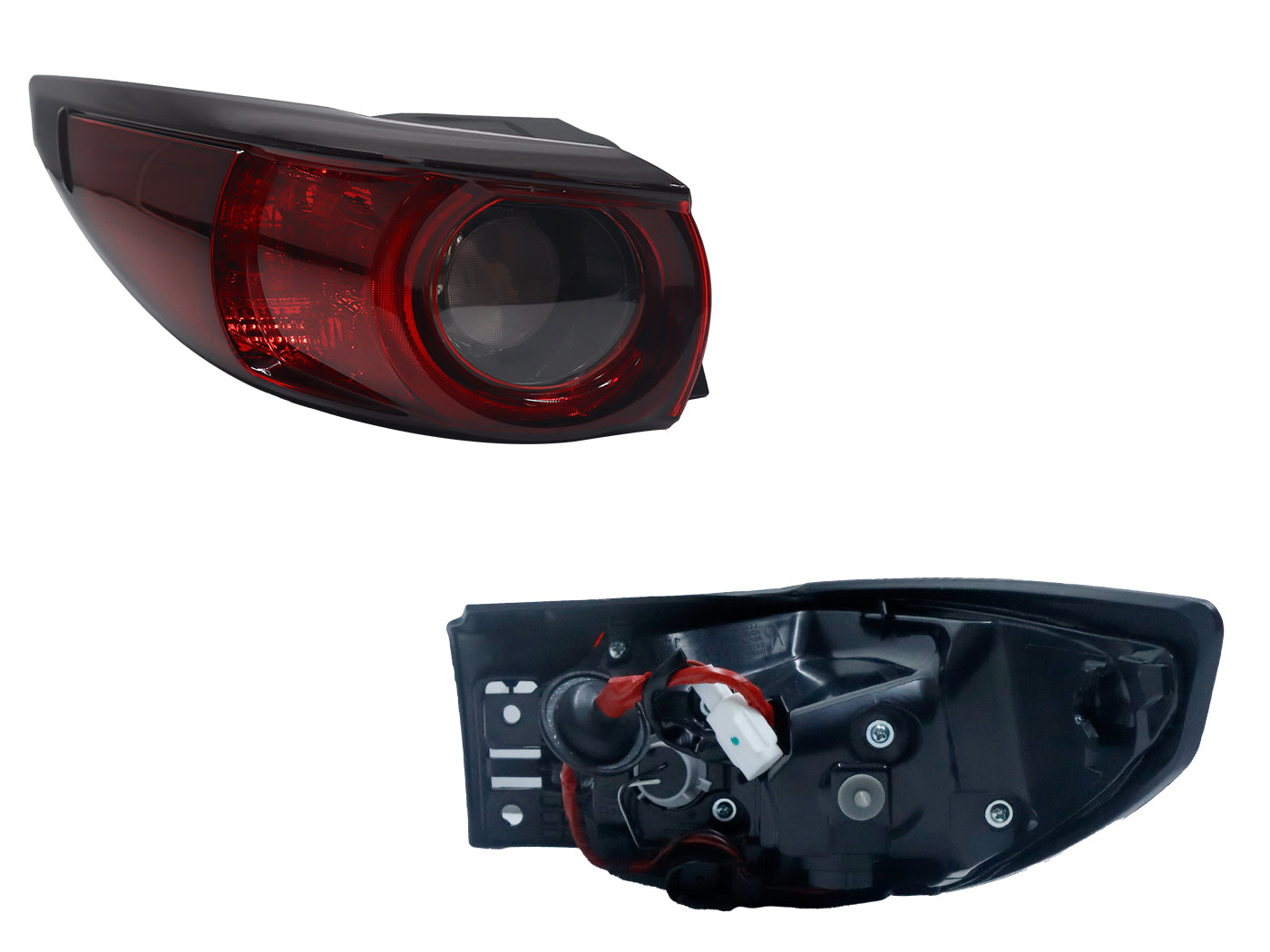 CALAVERA IZQ EXT C/ARNES P/HALOGENO OSCURA (BLANCO/ROJO)