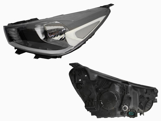 FARO IZQ F/NEGRO C/MOTOR S/LUPA (SEDAN/H-BACK)
