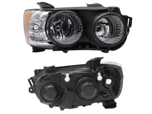 FARO DER F/CROMADO C/MICA AMBAR S/ARILLO CROMO (3PINES)