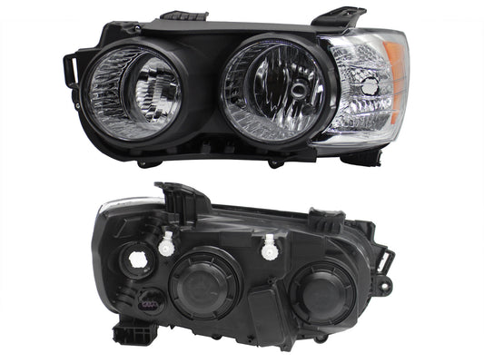 FARO IZQ F/CROMADO C/MICA AMBAR S/ARILLO CROMO (3PINES)