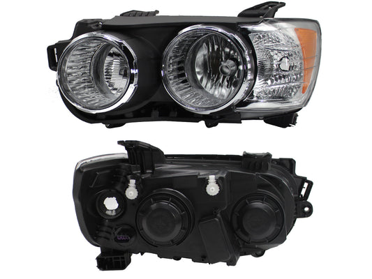 FARO IZQ F/CROMADO C/MICA AMBAR C/ARILLO CROMO (3PINES)