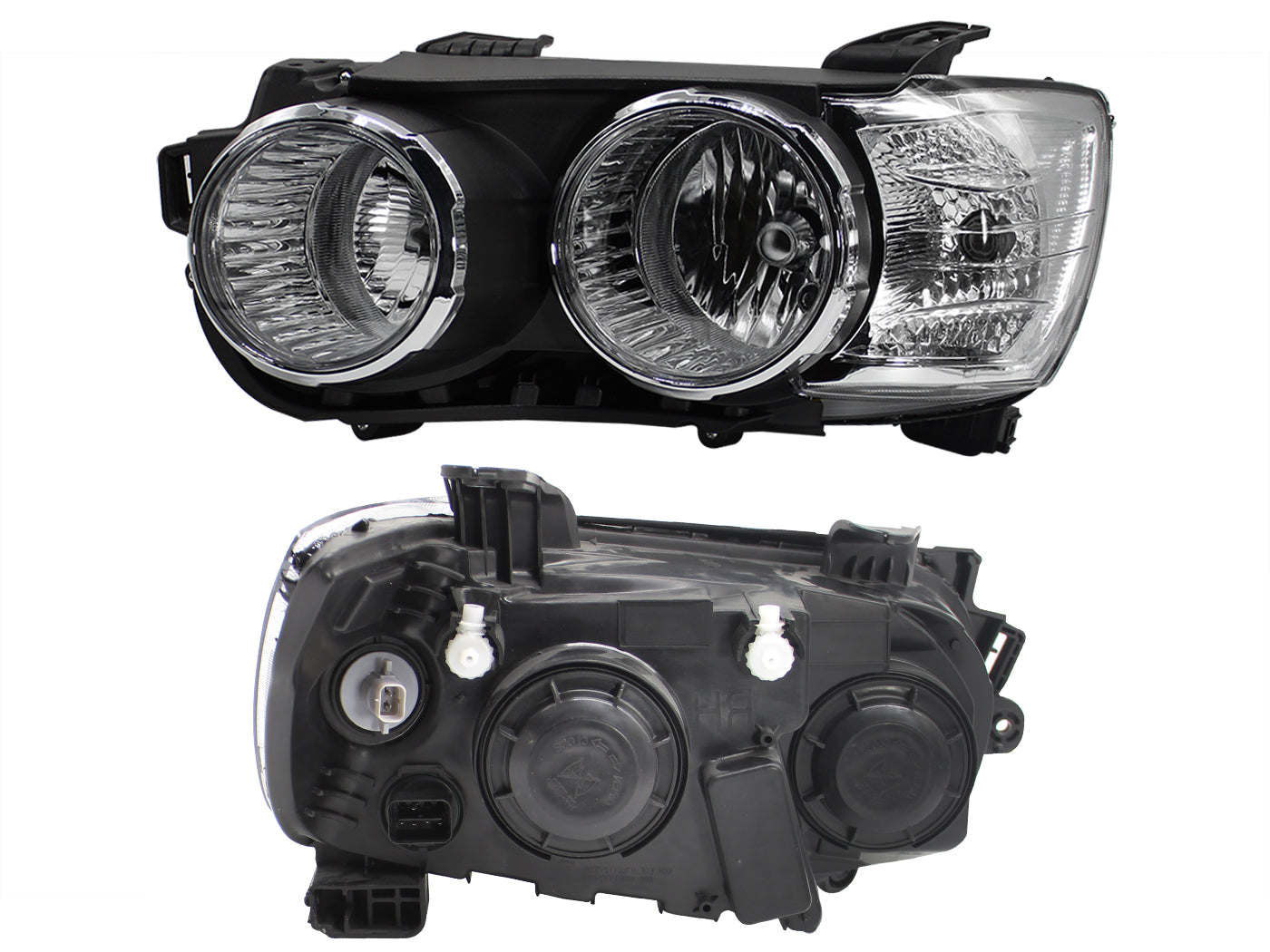 FARO IZQ F/CROMADO S/MICA C/ARILLO CROMO (5PINES)