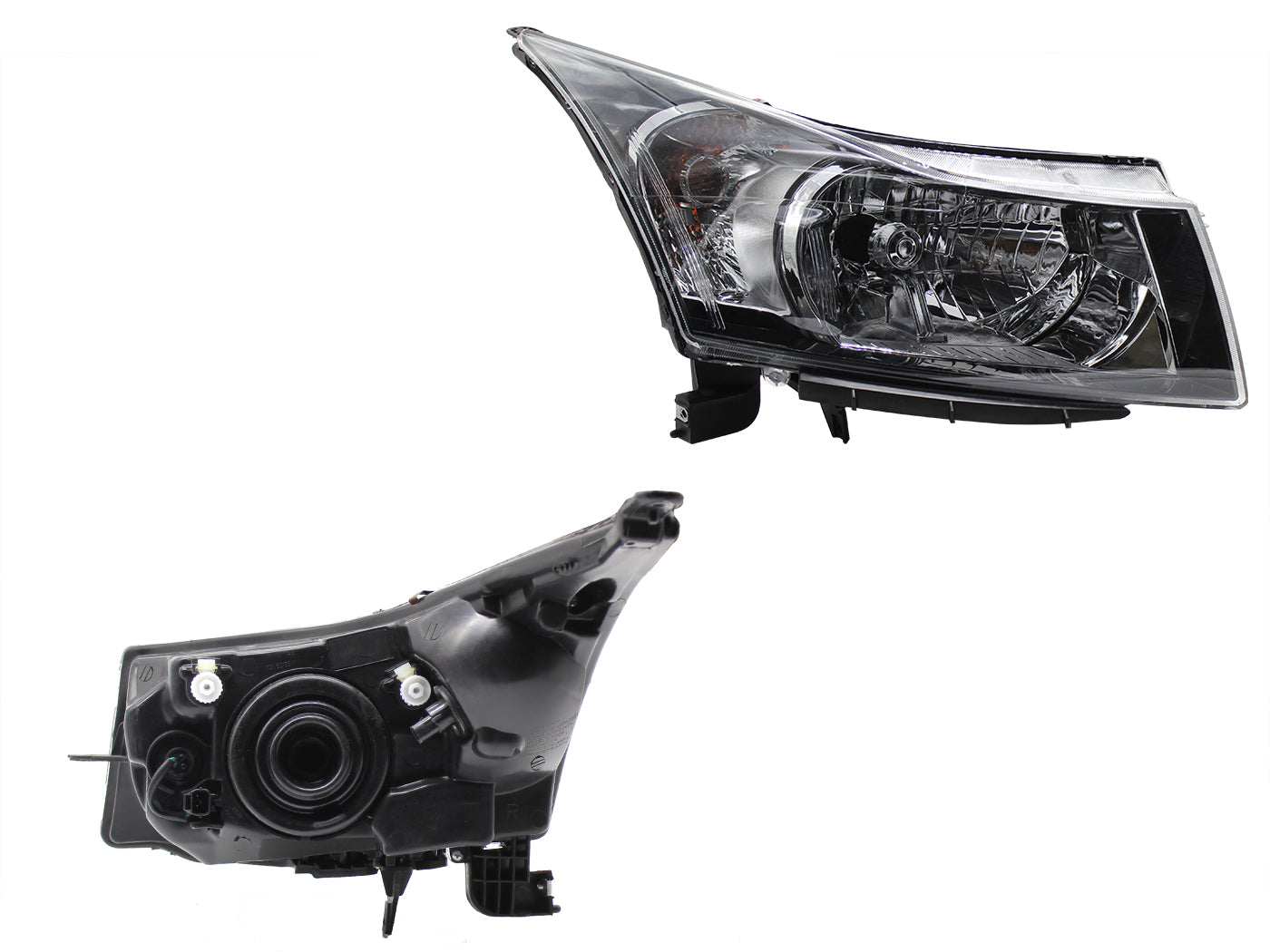 FARO DER F/CROMADO FILO NEGRO C/VELA (FOCO H4)