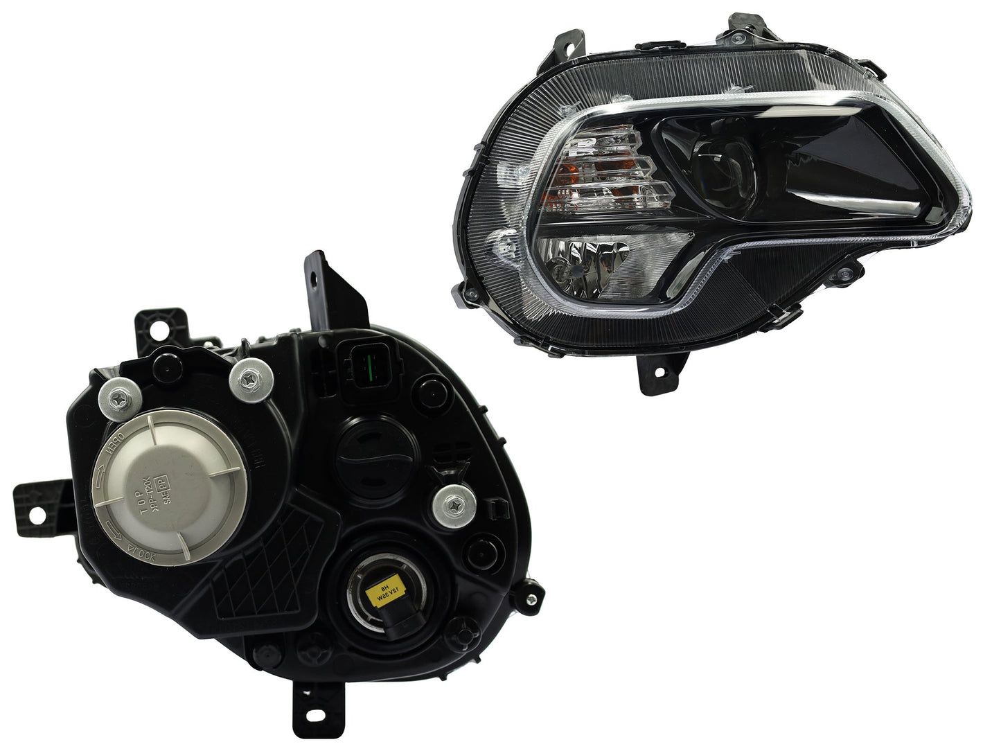 FARO DER F/NEGRO S/LED C/LUPA P/HALOGENO