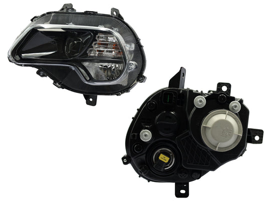 FARO IZQ F/NEGRO S/LED C/LUPA P/HALOGENO