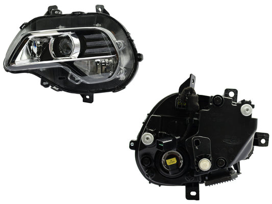 FARO IZQ F/CROMADO C/LED C/LUPA