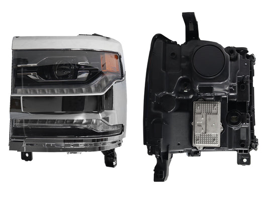 FARO IZQ F/NEGRO C/LED C/LUPA C/MICA AMBAR FILO CROMO