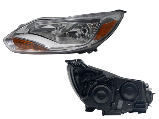 FARO IZQ F/CROMADO C/MICA AMBAR (SEDAN/H-BACK)