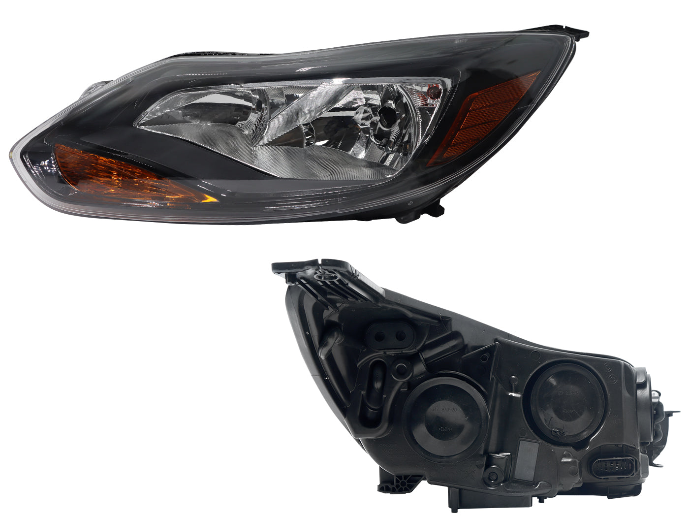 FARO IZQ F/NEGRO C/MICA AMBAR (SEDAN/H-BACK)