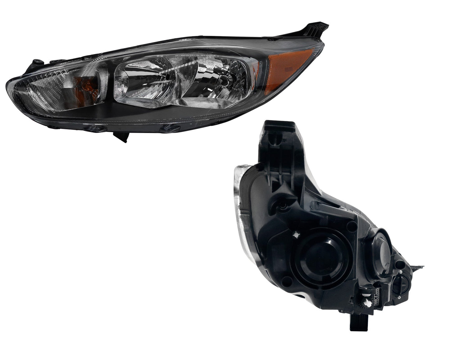FARO IZQ F/NEGRO C/MICA AMBAR (SEDAN/H-BACK)