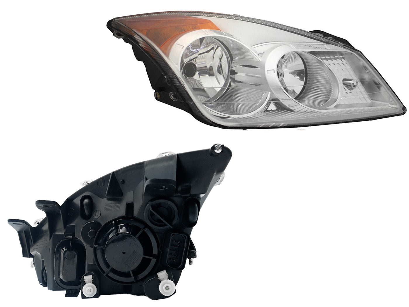 FARO DER F/CROMADO C/MICA AMBAR 4PTAS