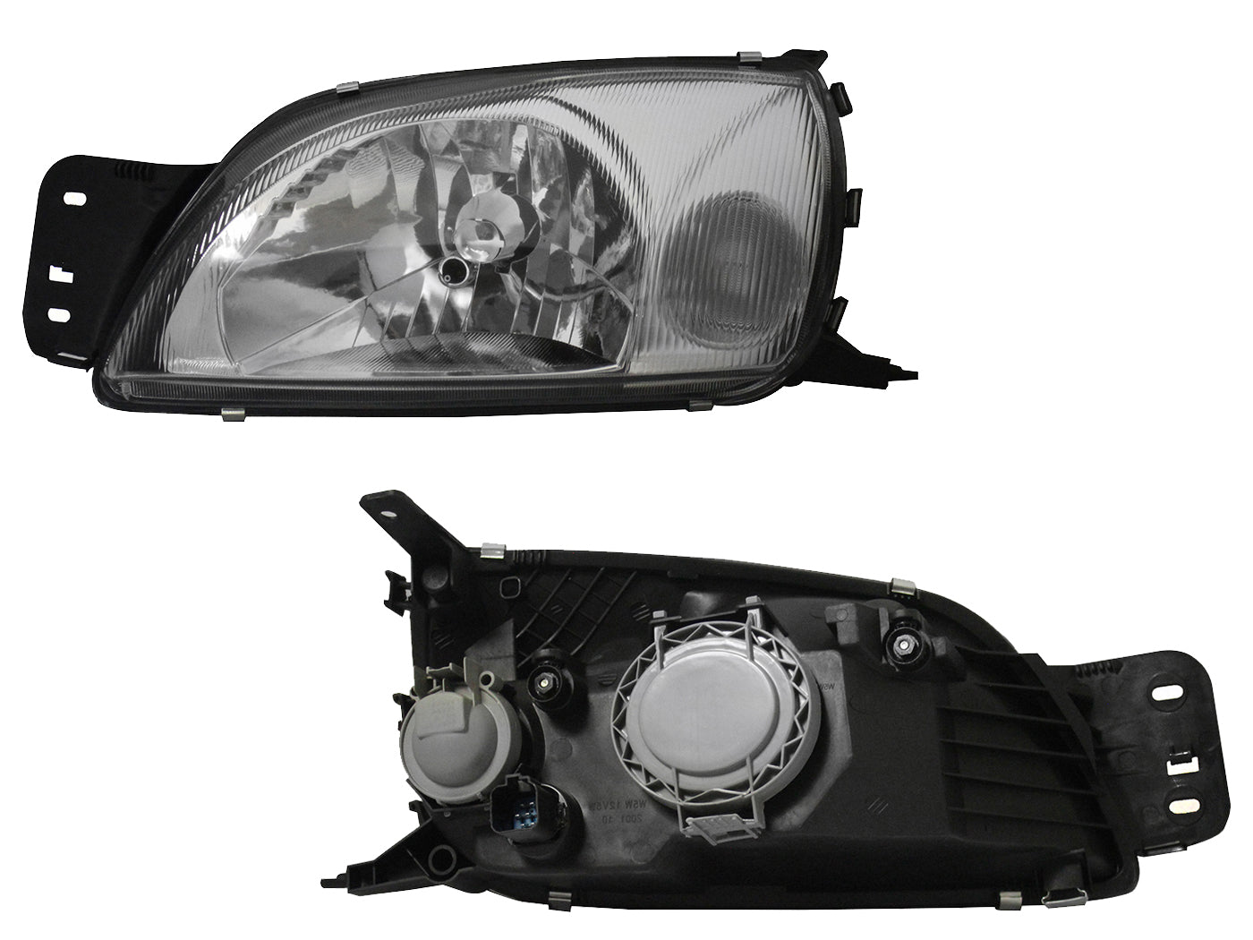 FARO IZQ F/CROMADO C/CUARTO BLANCO C/BASE (COURIER 01-12/FIESTA 00-02)