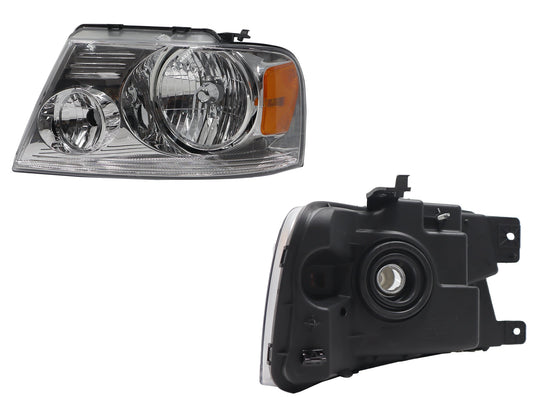 FARO IZQ F/CROMADO C/MICA AMBAR