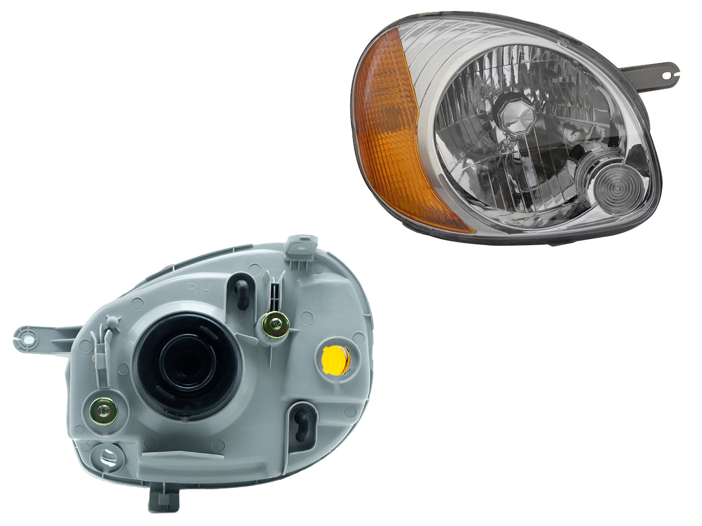 FARO DER F/CROMADO LISO C/CUARTO AMBAR