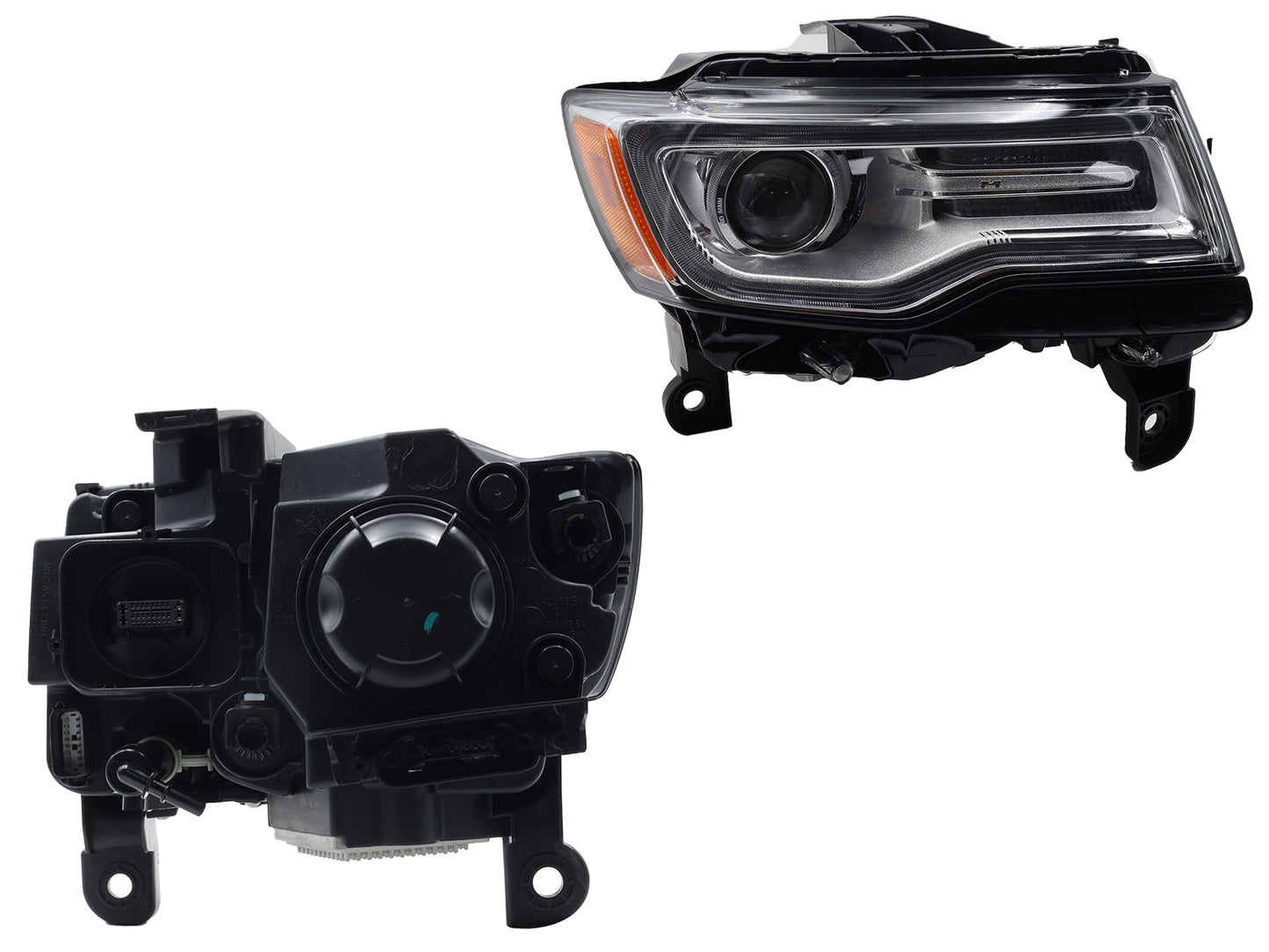 FARO DER F/CROMADO C/LUPA C/DRL C/MICA AMBAR S/BALASTRA