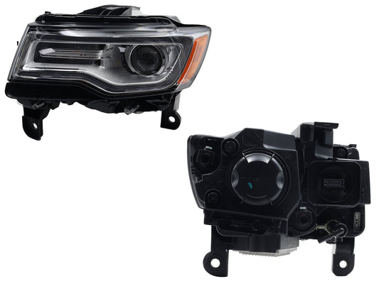 FARO IZQ F/CROMADO C/LUPA C/DRL C/MICA AMBAR S/BALASTRA