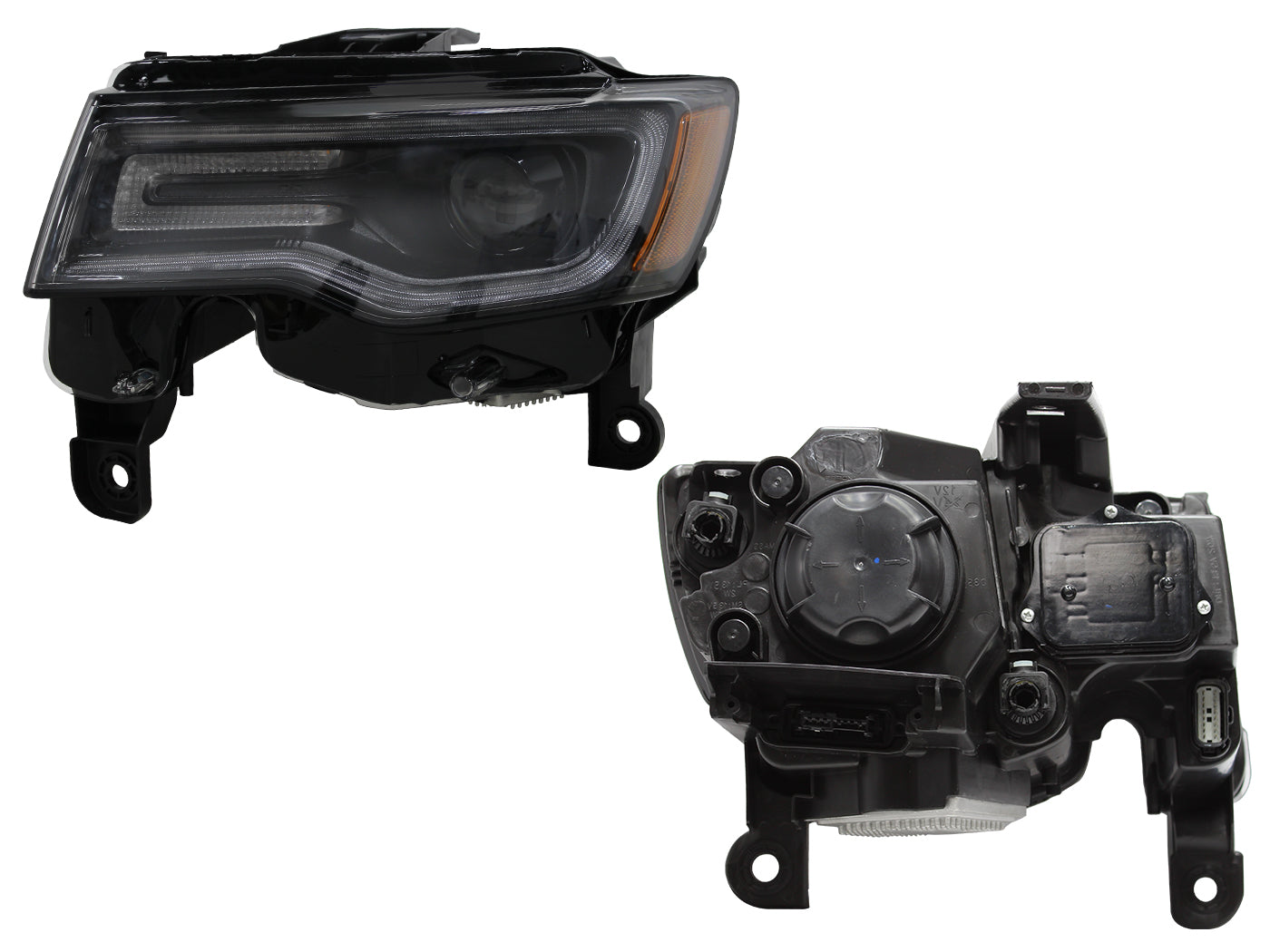 FARO IZQ F/NEGRO C/LUPA C/DRL C/MICA AMBAR S/BALASTRA