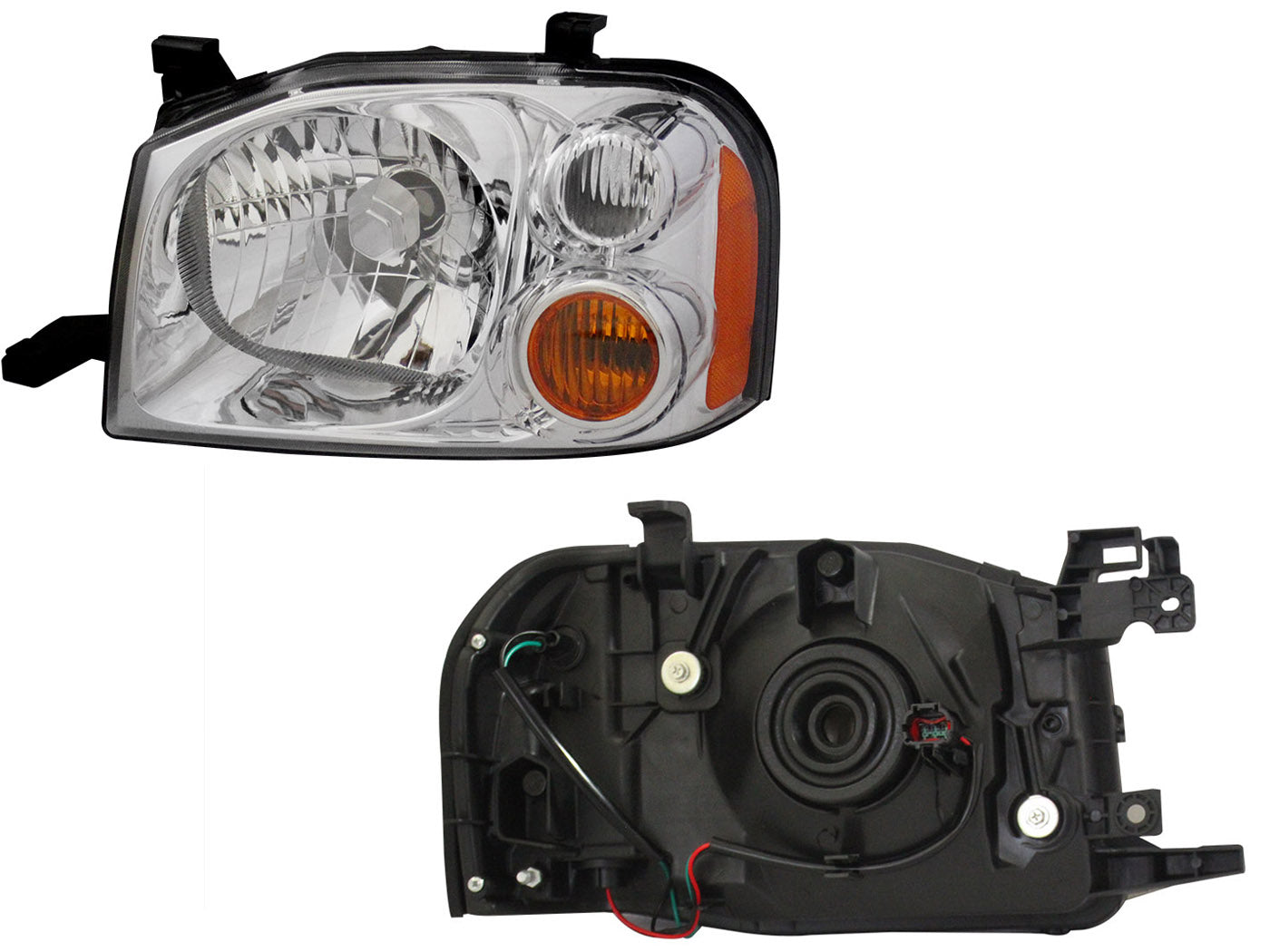 FARO IZQ F/CROMADO C/CUARTO MICA AMBAR (FRONTIER 2-4WD 11-15)