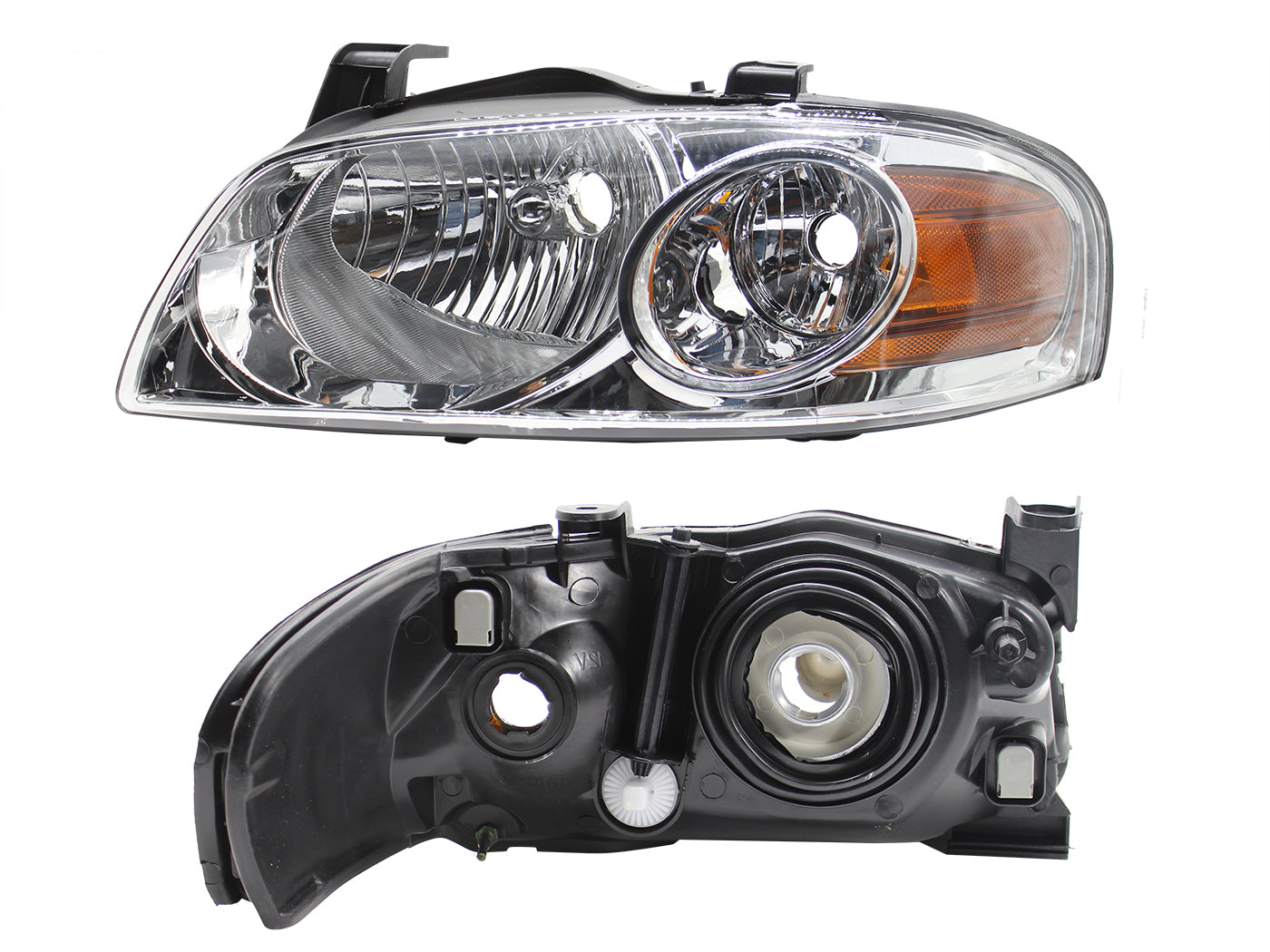 FARO IZQ F/CROMADO C/MICA AMBAR