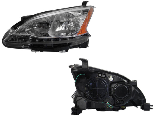 FARO IZQ F/CROMADO C/LED C/MICA AMBAR