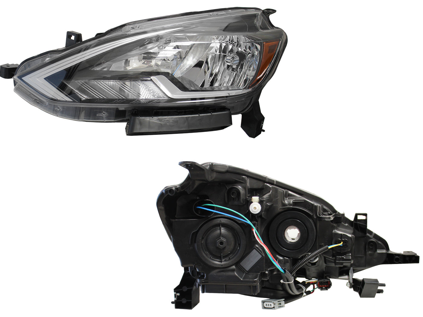 FARO IZQ F/CROMADO C/MICA AMBAR