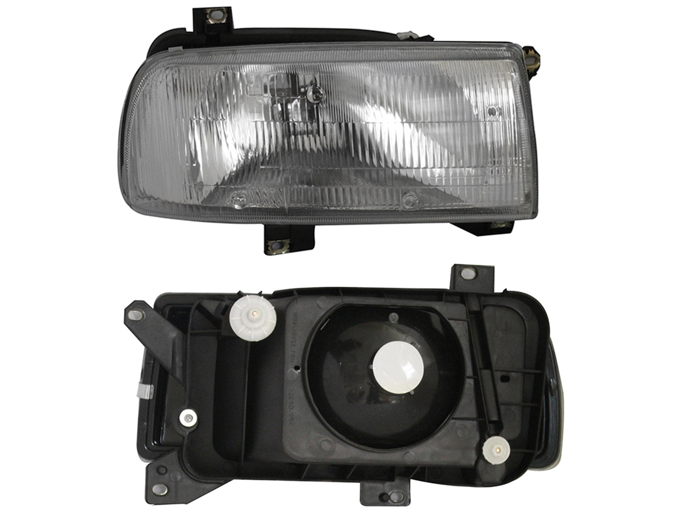 FARO IZQ F/CROMADO C/BASE PLASTICO VIDRIO RAYADO