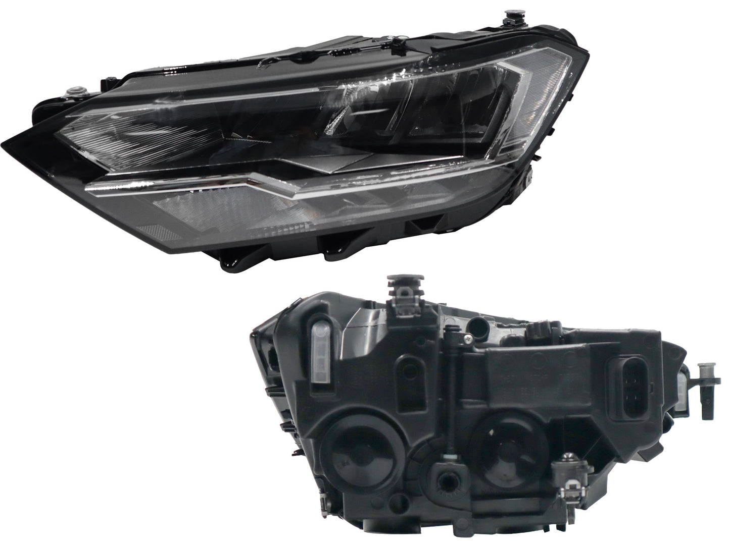 FARO IZQ F/NEGRO C/LED C/MICA BLANCA (VERSION TRENDLINE-COMFORTLINE-R-LINE)