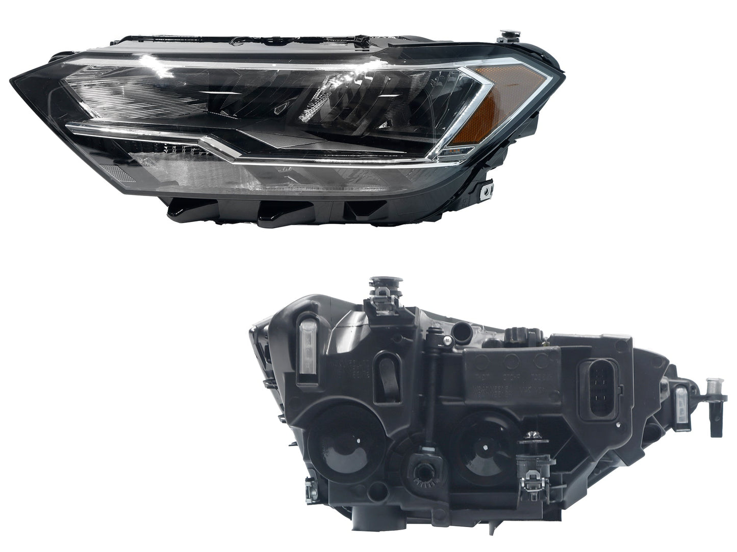 FARO IZQ F/NEGRO C/LED C/MICA AMBAR (VERSION TRENDLINE-COMFORTLINE-R-LINE)