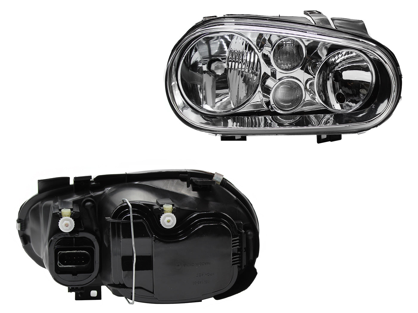 FARO DER F/CROMADO C/LUPA C/FOCO AMBAR VIDRIO LISO