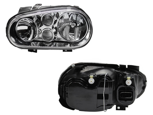 FARO IZQ F/CROMADO C/LUPA C/FOCO AMBAR VIDRIO LISO