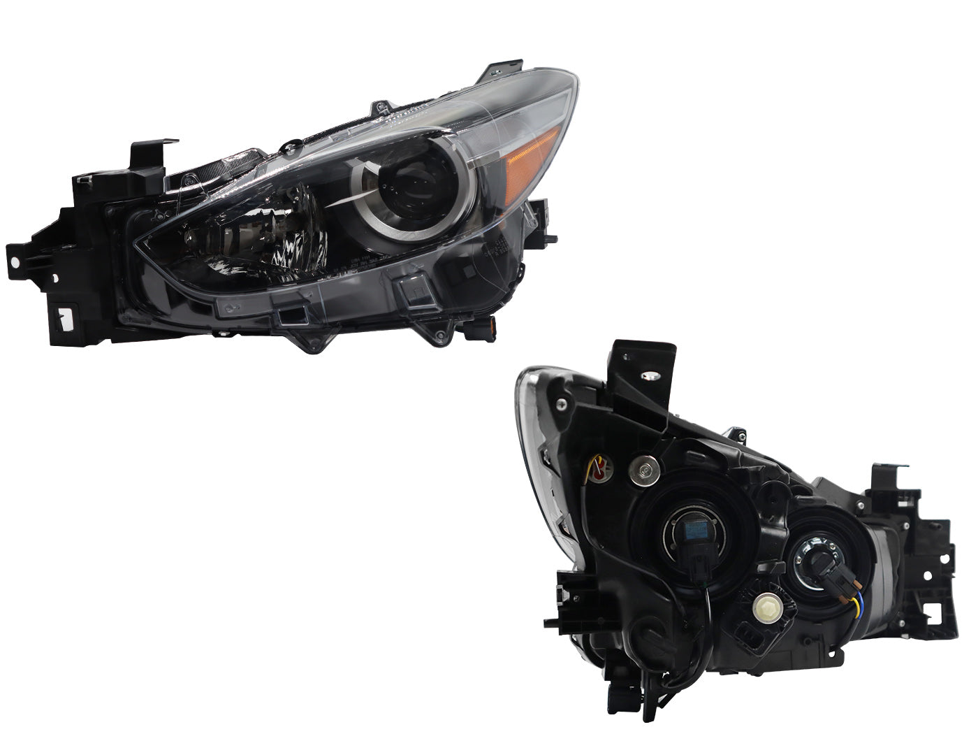 FARO IZQ F/NEGRO C/LUPA P/HALOGENO C/MICA AMBAR (SEDAN/H-BACK)