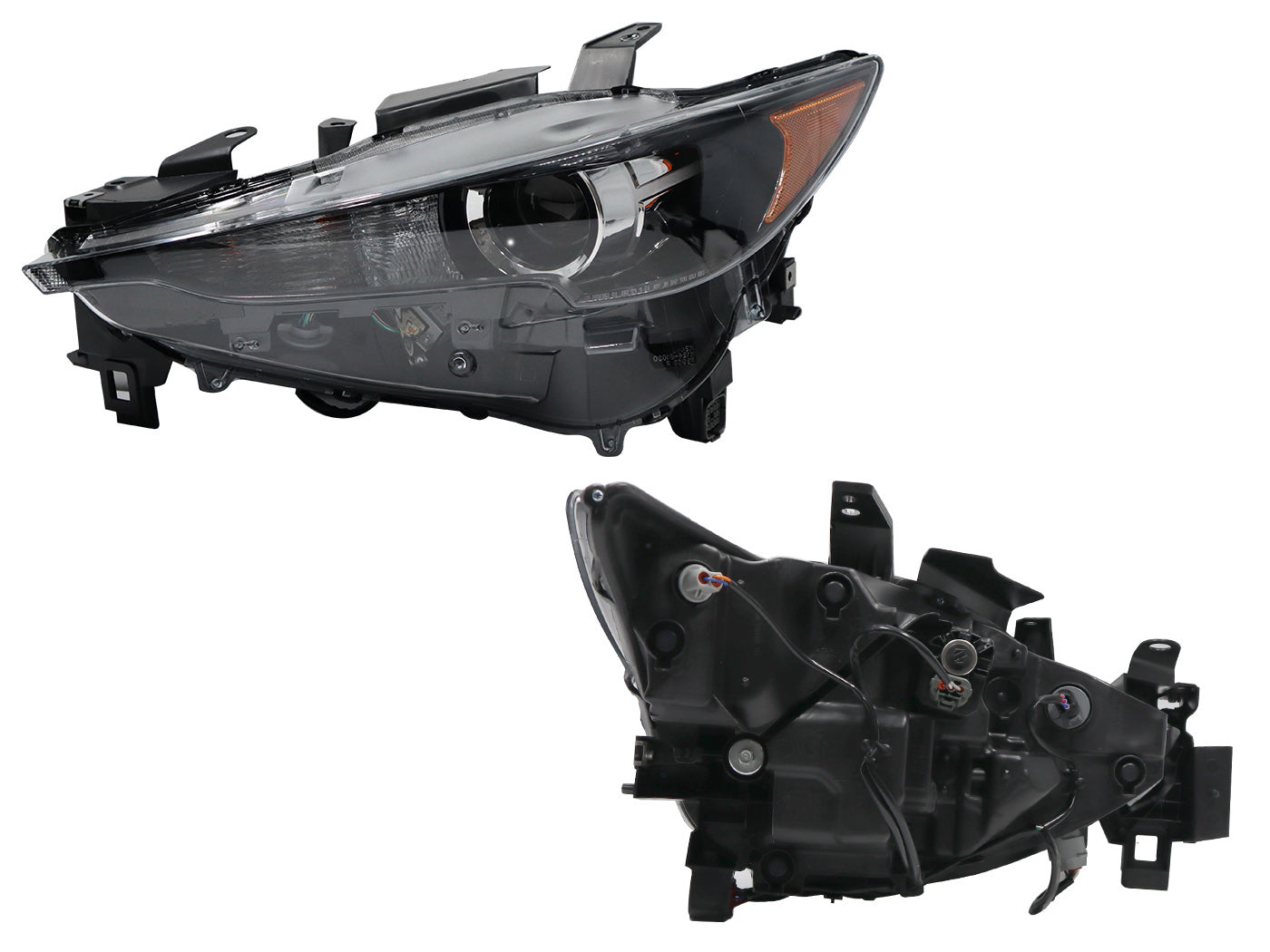 FARO IZQ F/NEGRO C/LED C/LUPA C/MICA AMBAR