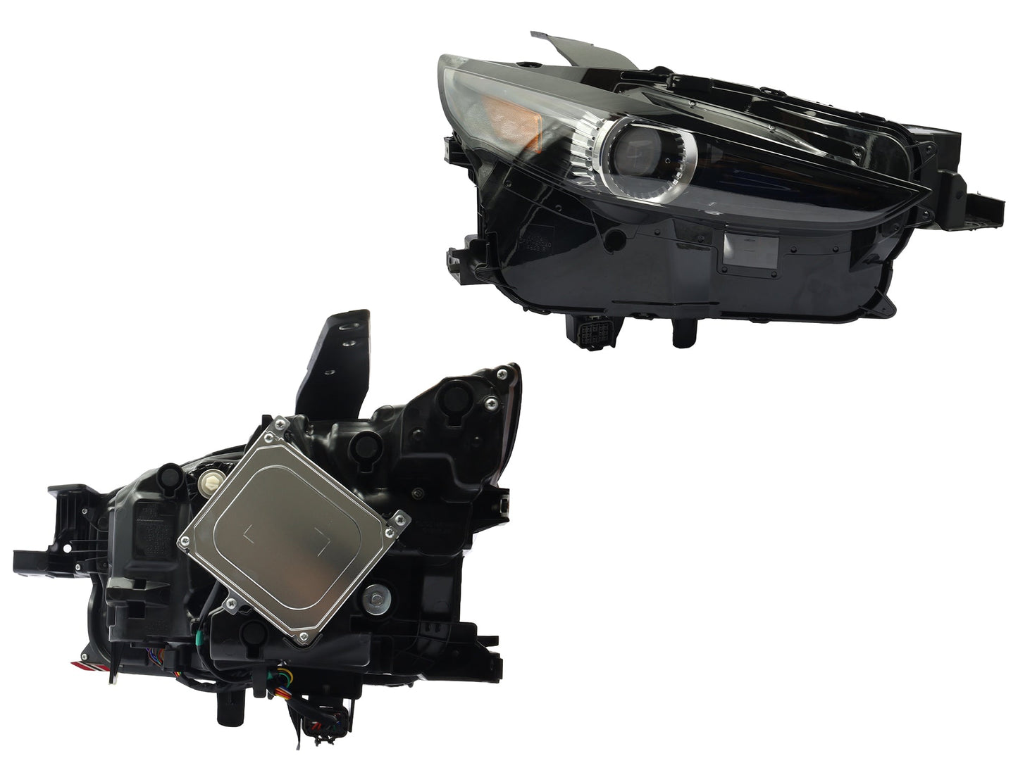 FARO DER F/NEGRO C/LED C/LUPA C/MICA AMBAR