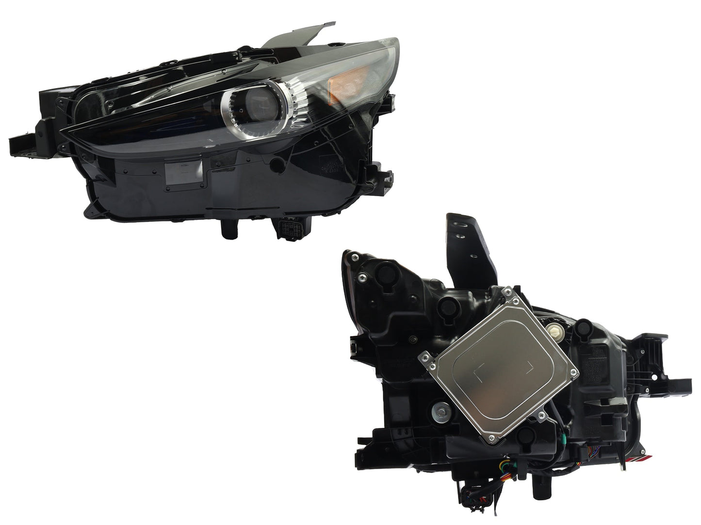 FARO IZQ F/NEGRO C/LED C/LUPA C/MICA AMBAR